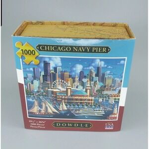 19 1/4" x 26 5/8" Chicago Navy Pier‎ 1000 Piece Dowdle Puzzle~READ DESCRIPTION